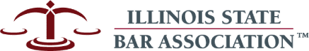 Logo of Illinois Bar Association with blue and orange text.